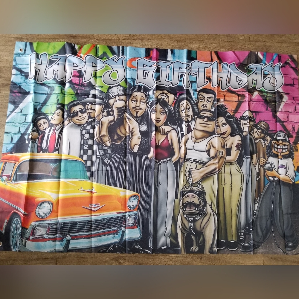 3/$25 Colorful Homies Happy Birthday Banner
